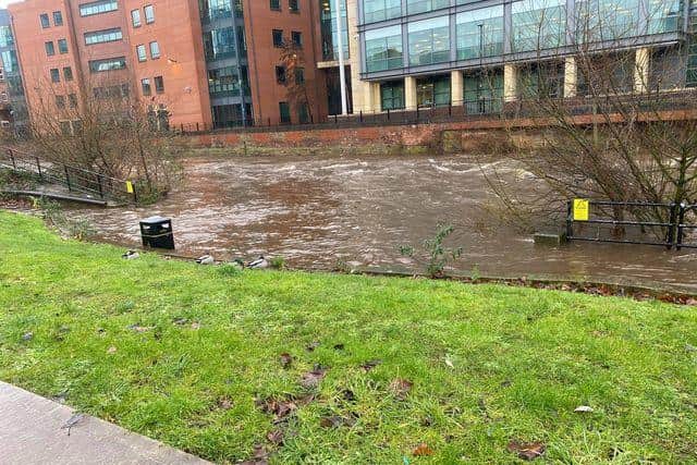 The River Don at the Wicker, Sheffield, yesterday (Photo: Ben Wild)