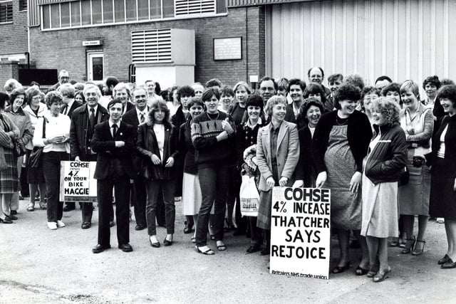 NHS workers on strike in April 1982