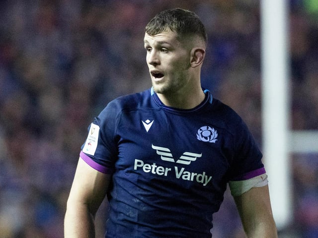 Magnus Bradbury (pictured) had an early introduction for the injured Matt Fagerson and slotted in well. George Turner, Rory Sutherland and Zander Fagerson all appeared early in the second half but Sutherland went off injured. Rory Darge came on for his Scotland debut and there were also appearances for Ben White, Blair Kinghorn and Cameron Redpath.