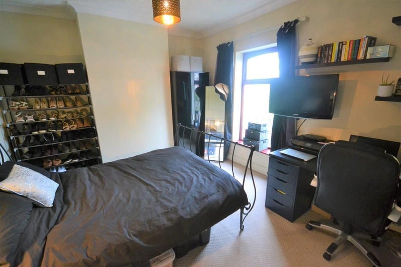 A generous sized front facing double bedroom, currently used as a guest bedroom and study,  providing wonderful views.