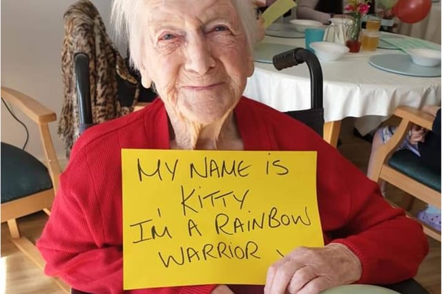 Kitty soon to be 104, somewhere over the rainbow.