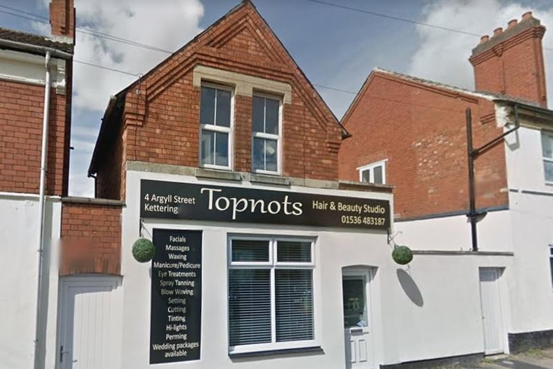 Edwina Chown said: "Topnots Hair and Beauty Studio in Kettering. It's a wonderful family run business."