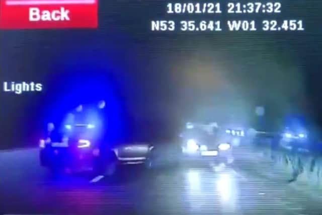 Police stop a car travelling the wrong way on the M1 in South Yorkshire
