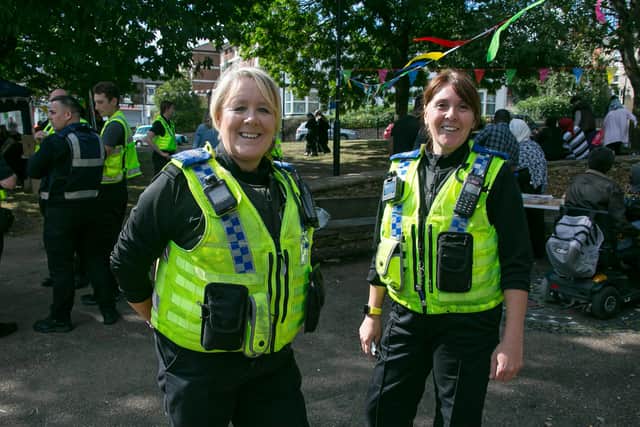Police community support officers at the Ellesmere Green fun day