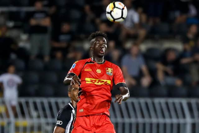 Abdul Mumin of Nordsjaelland goes for a header during the UEFA Europa League Third Round Qualifier Second Leg match between Partizan and Nordsjaelland at stadium FK Partizan on August 16, 2018 in Belgrade, Serbia. (Photo by Srdjan Stevanovic/Getty Images)
