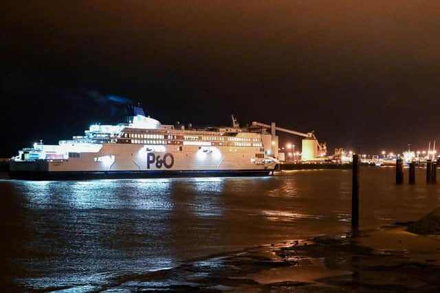 A ferry arriving in Calais, France, which is now on the UK's Covid-19 quarantine list: DENIS CHARLET/AFP via Getty Images