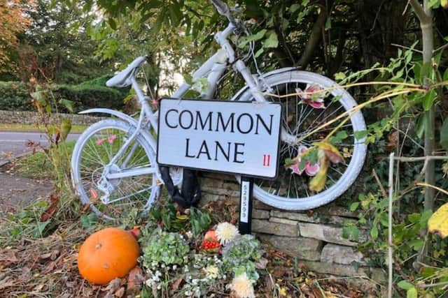 A tribute has been left at the roadside on Ringinglow Road, Sheffield, where a cyclist died