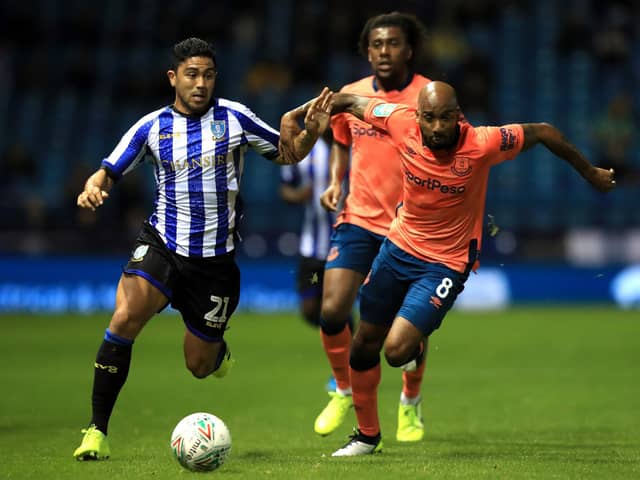 Sheffield Wednesday's Massimo Luongo (left) and Everton's Fabian Delph battle for the ball during the Carabao Cup, Third Round match at Hillsborough last season.