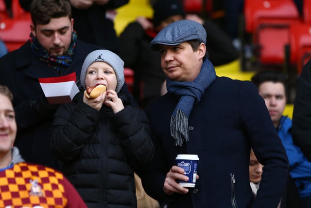 United supporters enjoy their pre-match fayre before the game with Bradford City at Bramall Lane in December 2015.