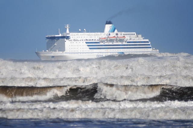 The Princess of Norway copes with high waves as she heads towards South Tyneside in 2008.