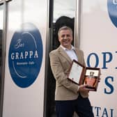 Steve Zsirai celebrates the launch of his forthcoming Grappa bar/restaurant.