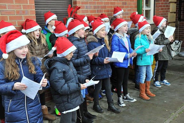 The West Park Primary School choir singing Christmas carols ahead of the Hartlepool and District Hospice annual Santa Run in Ward Jackson Park in 2017.