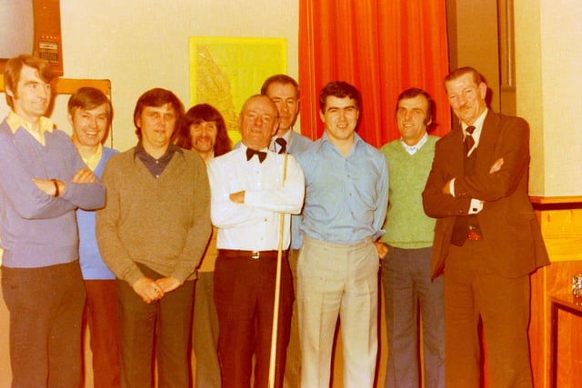 Exhibition snooker match in Kelso, February 1980.