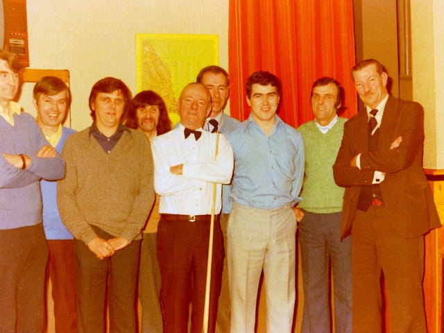 Exhibition snooker match in Kelso, February 1980.