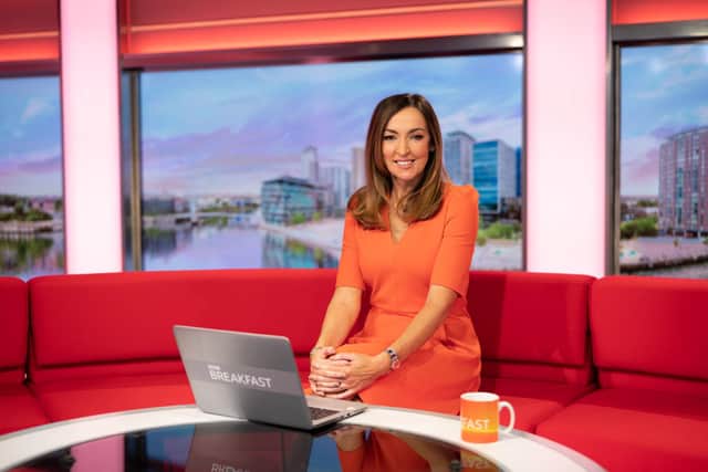 Undated handout photo issued by BBC of Sally Nugent who has been announced as the new regular presenter for BBC Breakfast from Monday to Wednesday, taking up the role alongside Dan Walker, Naga Munchetty and Charlie Stayt with immediate effect. Issue date: Wednesday October 27, 2021. PA Photo. Born in Birkenhead, Sally started her career at BBC Radio Merseyside and has previously worked at BBC North West Tonight and BBC News. Sally has been part of the BBC Breakfast team for almost a decade as a sports presenter and has been a journalist for 25 years.See PA story SHOWBIZ Nugent. Photo credit should read: James Stack/BBC/PA Wire