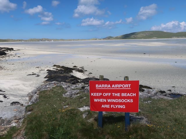 The most southerly of the inhabited islands in the Outer Hebrides, Barra is home to beautiful beaches. It's airport is one of the most unusual in the world, with flights landing on the beach at Cockle Strand between tides
