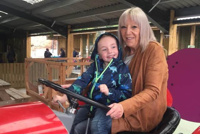 Jackie Capper with her grandson Archer.