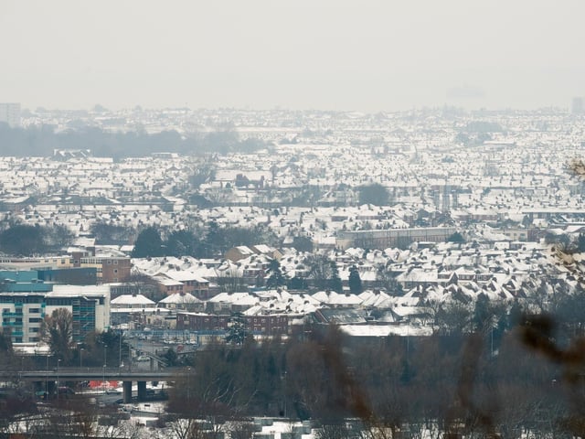 Snow covered Portsmouth from Portsdown Hill in March 2018. Picture: Keith Woodland