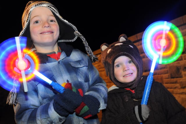 South Shields Ocean Beach Pleasure Park was the setting for the 2014 annual firework display and brothers James, 5, and Daniel Jenkins, 3, seem to be loving the occasion.