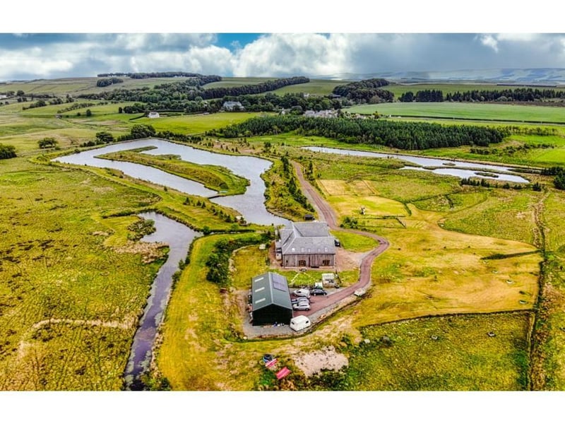 Aerial view of estate.