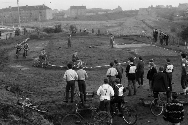 Cycle Speedway Park at Griffin Park in Davidson Mains, 1962.