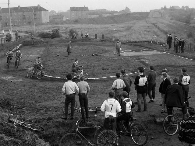 Cycle Speedway Park at Griffin Park in Davidson Mains, 1962.