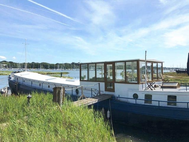 This three-bed houseboat in Bursledon is on the market for £169,950.