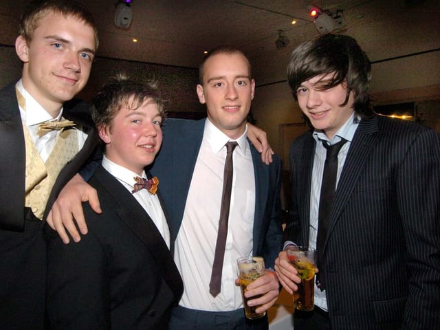 KING ECGBERTS SCHOOL PROM l/r: Andrew Waite, Lewys Wheeler, Tom Noeta and Andrew Lumsden at the King Ecgberts School 6th Form Prom at Baldwins Omega. 1 July 2010