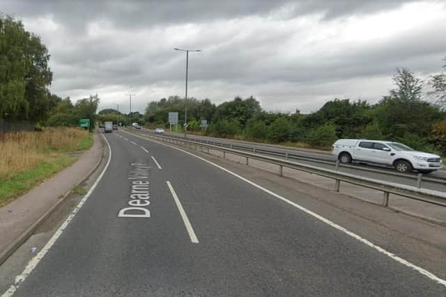 The collision is believed to have taken place on Dearne Valley Parkway Eastbound, between B6096 Ryecroft Bank and B6096 Wood Walk, in Hemingfield, Barnsley. Picture: Google