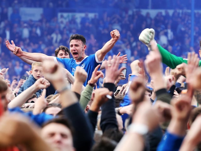 Enda Stevens won the League Two title in his final Pompey appearance in May 2017. Picture: Joe Pepler/Digital South