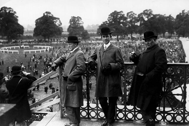 The racehorse trainers, Morton, Lowe and H East at Doncaster.