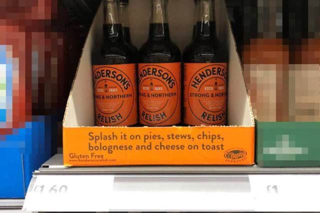 Bottles of Henderson's Relish on the shelves of a supermarket in Birmingham (pic: Henderson's Relish)