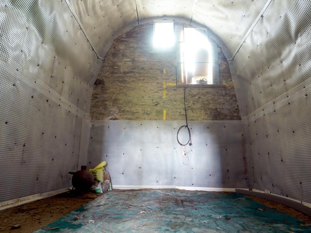 The property has been only been partly converted, but there are plans in place to create a unique two-bedroom home