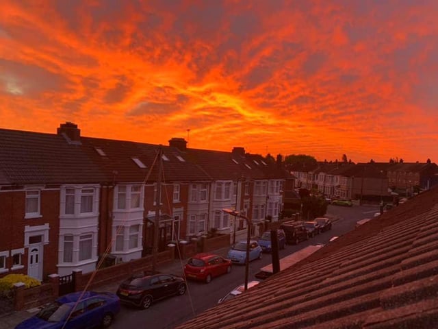 The sky above Baffins turned a lovely shade of orange when the sun rose.