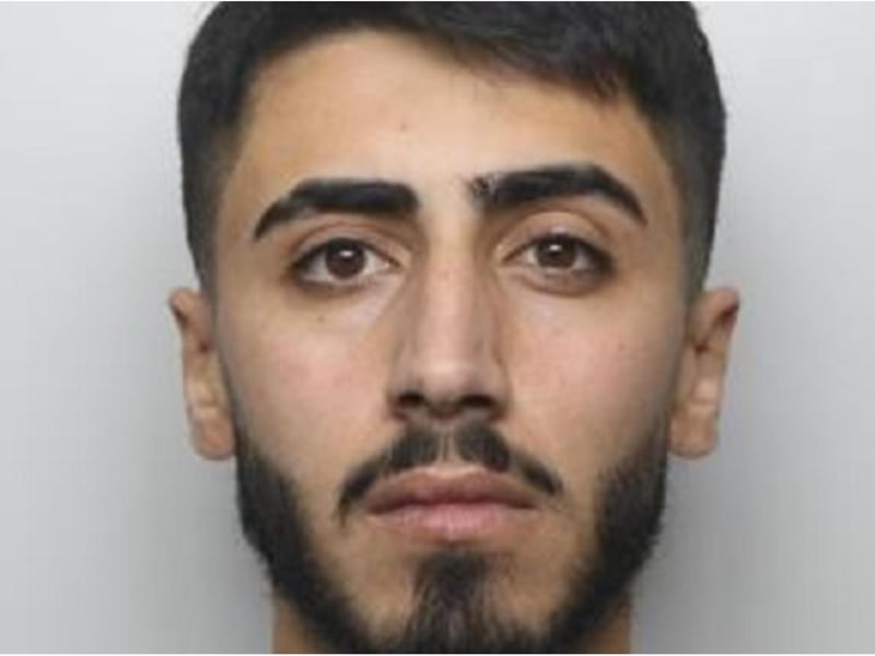 Ramyar Sayed, 22, is wanted by police in Doncaster over offencs of malicious communications, coercive control and stalking between January and November 2020.
He also has a tattoo on his neck, which is believed to say ‘bakawm’.