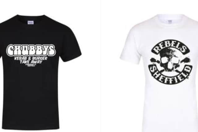 Some of the new clothes which have been created to remember retro clubs of Chesterfield
