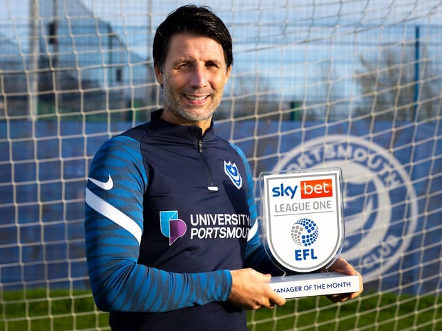 After an impressive November, the Pompey boss was awarded the League One manager of the month award as the Blues rose into the top half following an unbeaten month. The Blues won four of their five League One games, only dropping points in a 1-1 draw against Cheltenham.