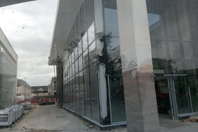 The main entrance to the Waterdale cinema taking shape in Doncaster town centre