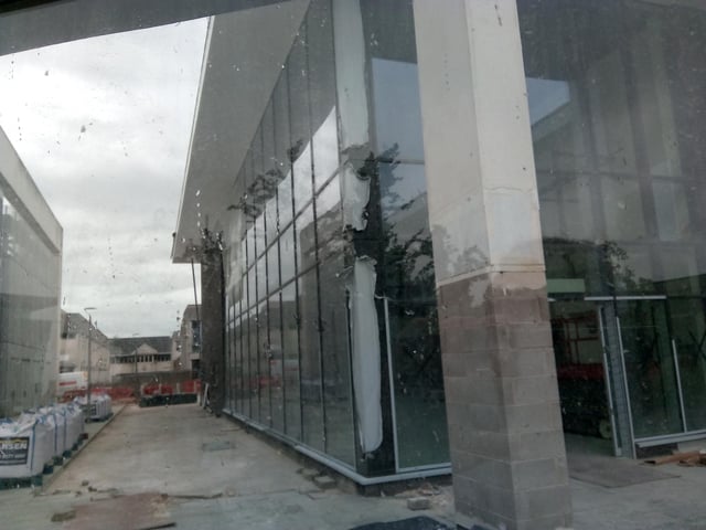 The main entrance to the Waterdale cinema taking shape in Doncaster town centre