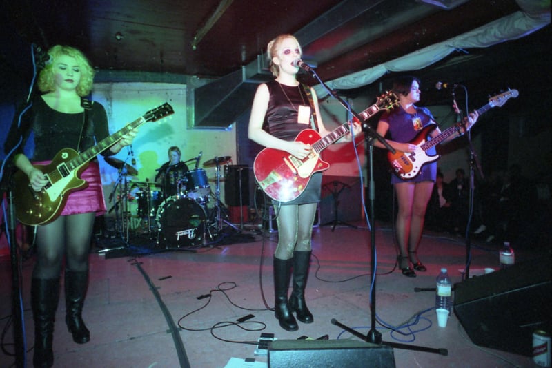 Lauren Laverne (centre) while playing in Sunderland girl band  Kenickie in October 1996.