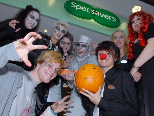 Sutton's Idlewells Centre celebrated its 40th Anniversary in 2011 and staff at Specsavers in the centre held a Halloween event to raise funds for The John Eastwood Hospice. 
The Halloween Monster Ball had Guess the Weight of the Pumpkin, colouring competition and a fancy dress competition for the staff.