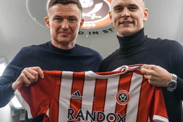 Filip Uremovic arrives at Sheffield United and is joined by manager Paul Heckingbottom
