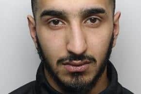 Pictured is Umayr Saleem, aged 20, of Elmham Road, Darnall, Sheffield, who was sentenced at Sheffield Crown Court to 24 months of custody after he pleaded guilty to robbery.