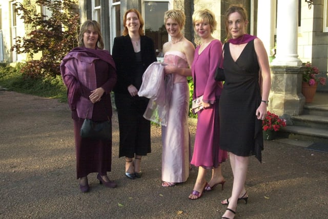 Fife Free Press reporters Tanya Scoon, Cara Forrester, Eleanor Pattinson, Lindsey Alexander and Cheryl Wood arrive at the first ever fundraising dinner for Maggie's Fife, held at the Strathearn Hotel, Kirkcaldy, in 2002.
