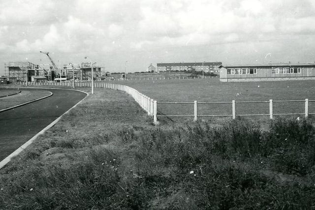 Brierton Hill School under construction in a scene looking towards Catcote Road. The building was demolished in 2012. Photo: Hartlepool Museum Service.