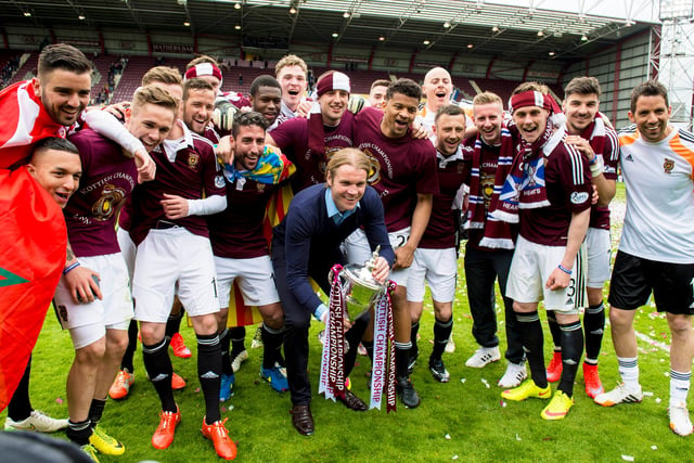 It was only a matter of time before Hearts secured the league title and that came thanks to Hibs’ defeat to Rangers. The Tynecastle side had swept aside Falkirk on the Saturday which meant Hibs had to beat the Ibrox side to keep the title race going. They were unable to. The trophy celebration followed a 2-2 final day draw with Rangers.