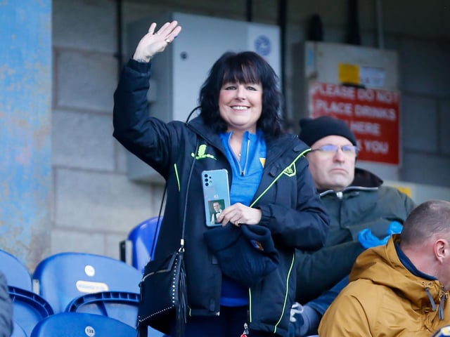 Stags fans at the One Call stadium for the match against Salford City.