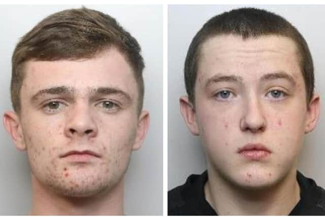 Pictured is Jack Parkes, left, aged 21, of Arnold Crescent, Mexborough, who has been found guilty of murder, and Joe Anderton, right, aged 18, of Jubilee Road, Wheatley, Doncaster, who has been found guilty of manslaughter, after Lewis Williams was killed in a drive-by-shooting in Mexborough.