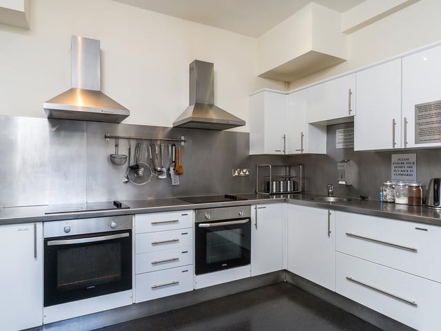 The backpackers' kitchen has contemporary styling