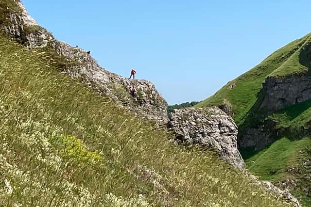 The rescue operation at Winnats Pass in Castleton (pic: Edale Mountain Rescue Team)